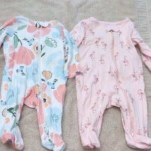 Floral and Flamingo Kids One Piece Set